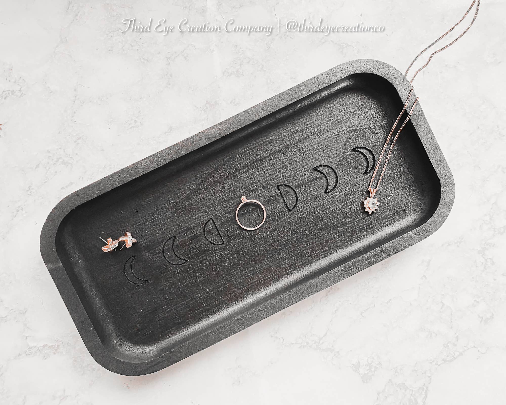 Third Eye Creation Company - Vente Plateaux décoratifs - Plateau de phases lunaires, vide-poche céleste, porte-cristaux3