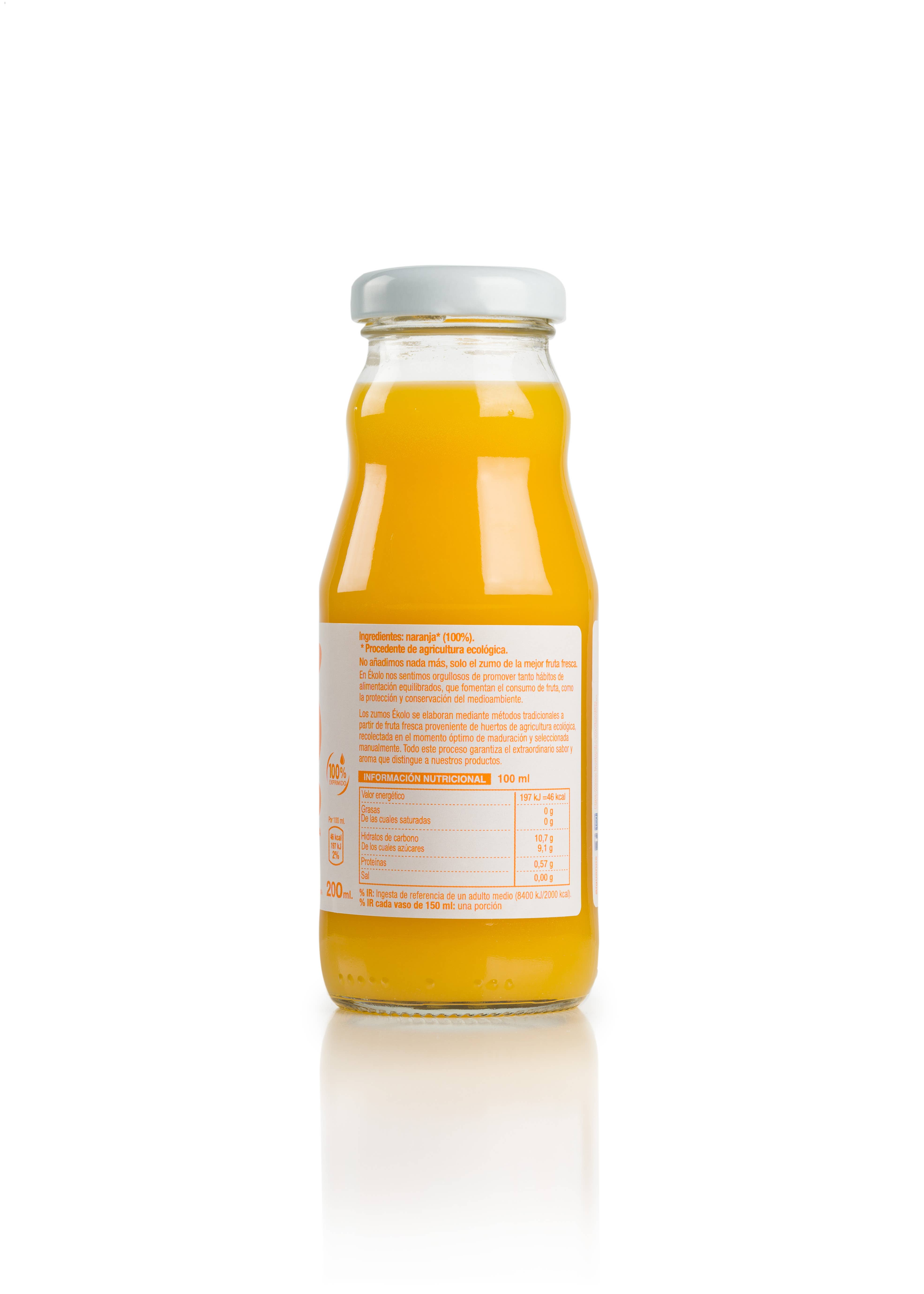 ekolo - Wholesale Fruit Juice - Organic Orange Juice, 100% squeezed, 12 units x 200 ml.1