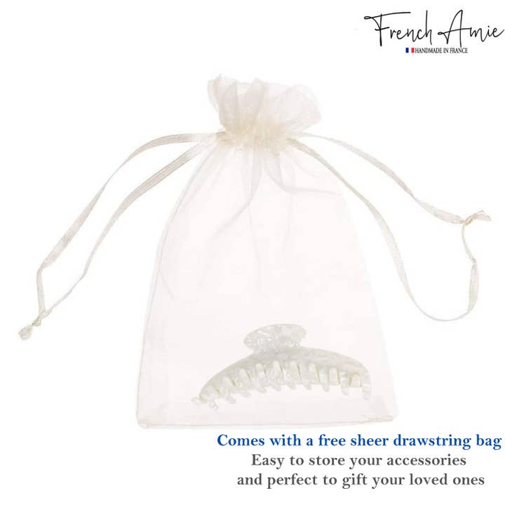 Parcelona - Wholesale Hair Clip - Women's - French Amie Contour Large 4 ¾” Celluloid Handmade Jaw Hair Claw Clip for Women33