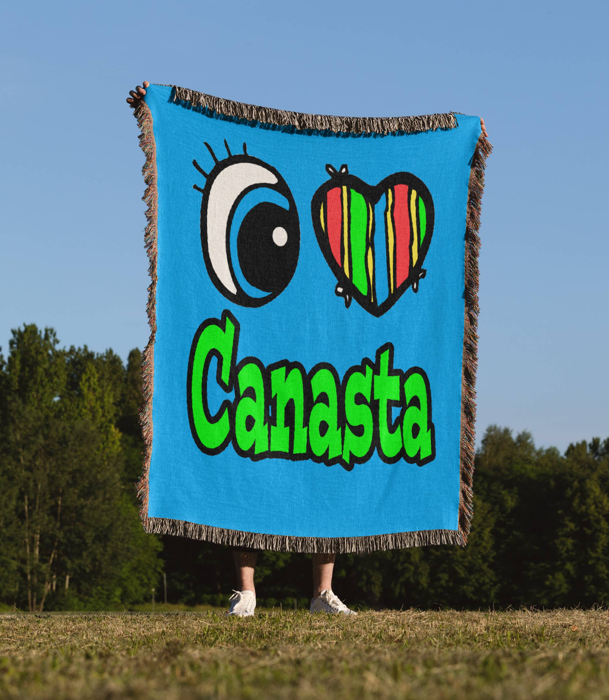 3dRose - Wholesale Throw Blanket - 3dRose, Bright Eye Heart I Love Canasta, Blanket1