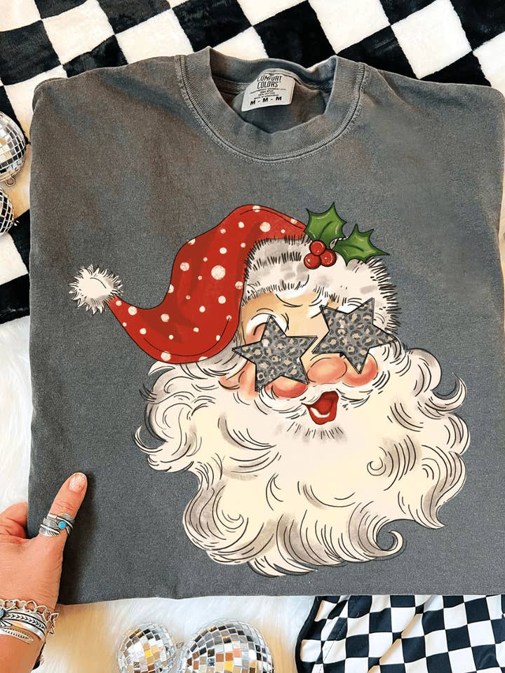 THE LATTIMORE CLAIM - Wholesale Graphic Sweatshirt - Women's - Santa With Star Eyes1