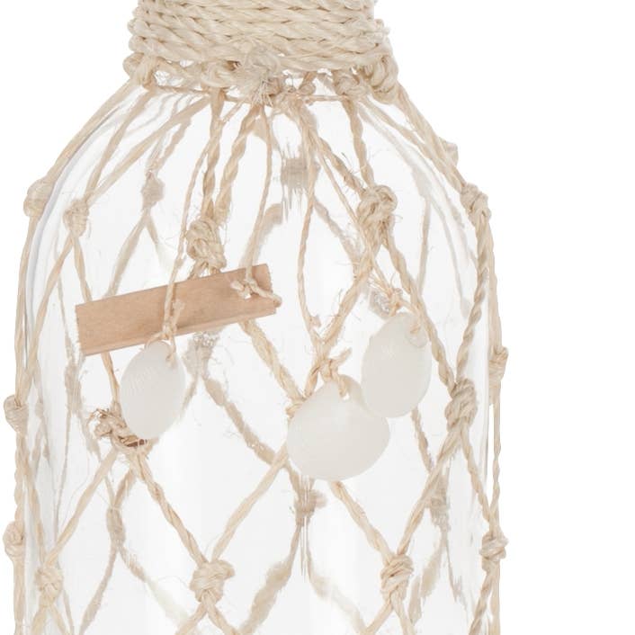 HS Seashells - Wholesale Decorative Tabletop Object - Abaca Net Bottle 3x11"1