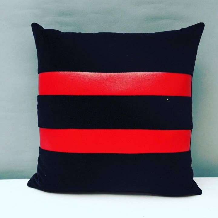 Black velvet geometric handmade pillow 16 x 16” inches for wholesale by Magic Hill - Mercantile