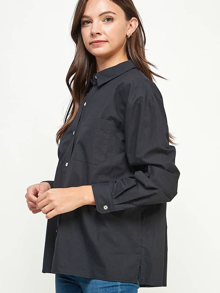 FUN2FUN - Wholesale Button Down Shirt - Women's - POPLIN COTTON BUTTON DOWN POCKET SHIRT17