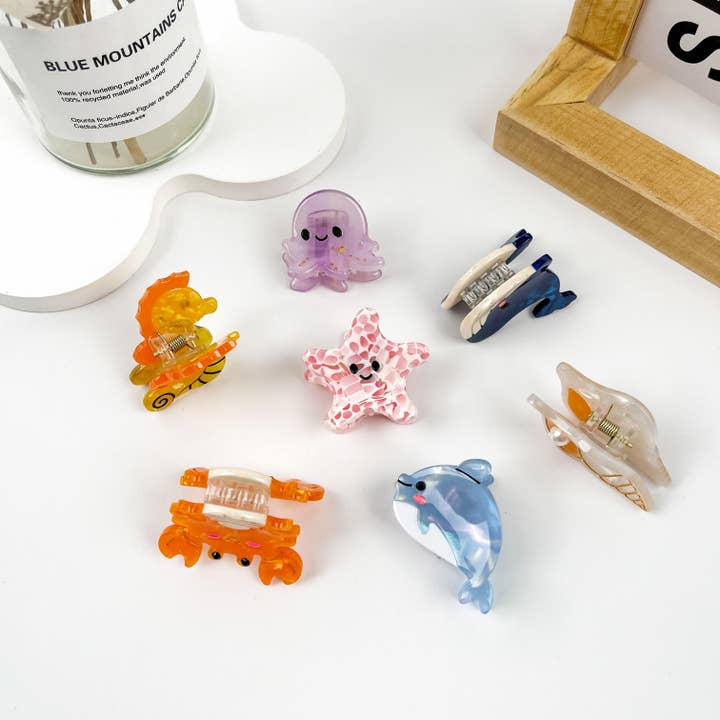 mildstyles – Großhandel Haarclip – Damen – Mini-Haarspangen aus Acetat mit Meeresmotiven6