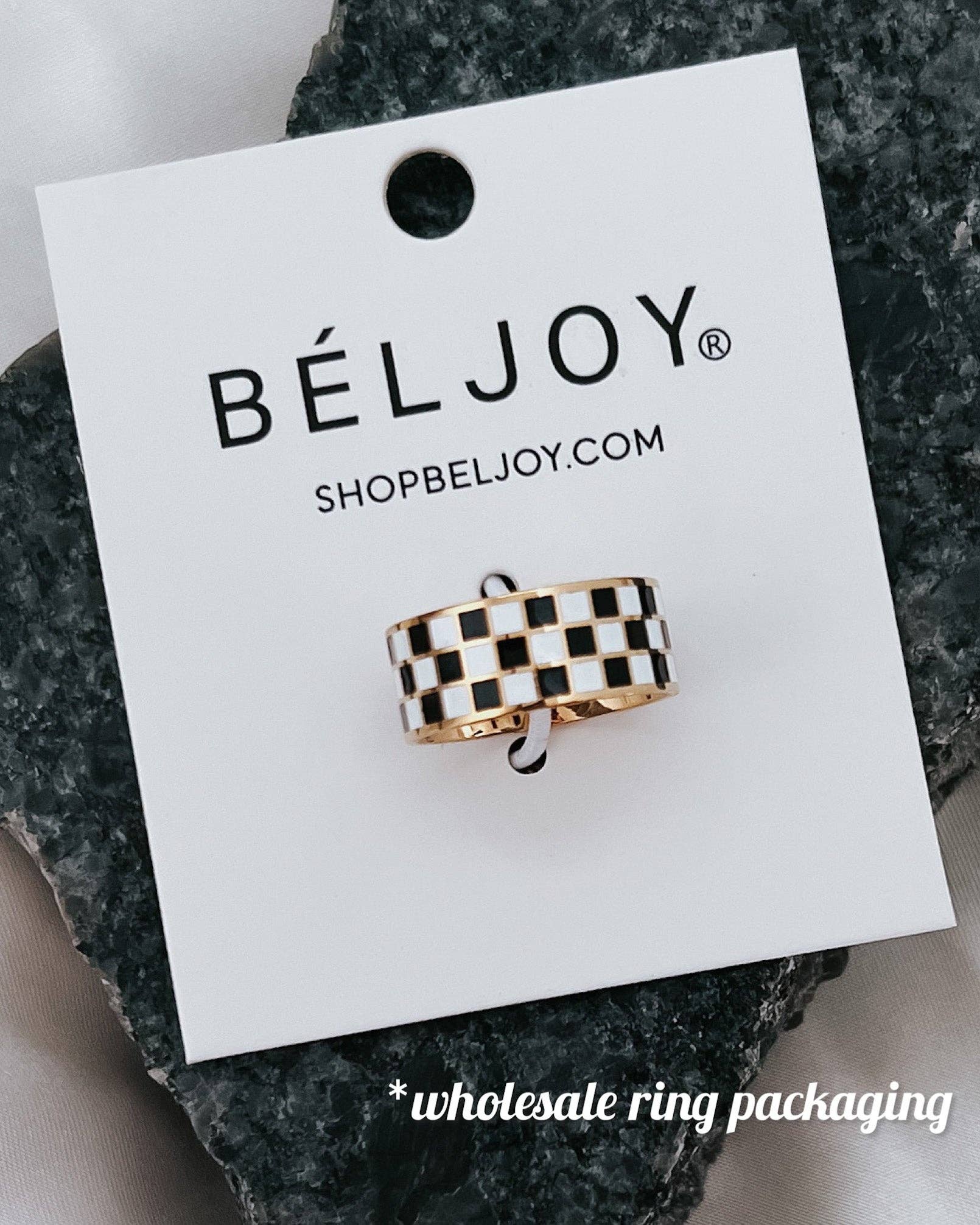 BELJOY - Wholesale Band/gestapelde ring - Rellery Ruitjesring | Kies je kleur1