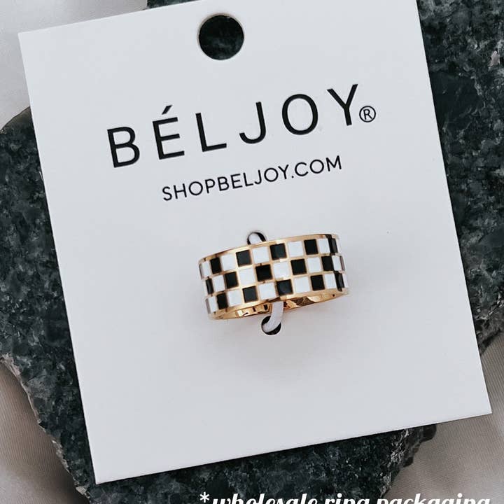 BELJOY - Wholesale Band/gestapelde ring - Rellery Ruitjesring | Kies je kleur1
