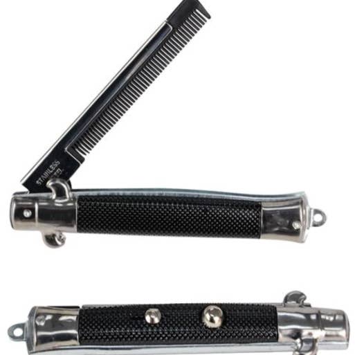 Square Deal Recordings & Supplies - Wholesale Hair Brush/Comb - Folding Pocket Comb - Switchblade Style - Novelty Gift Item