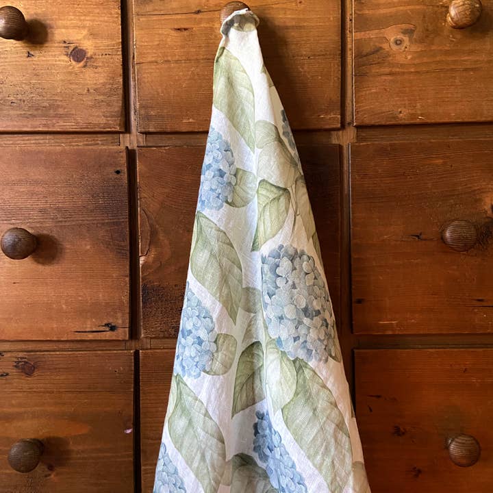 Sarah Rose - Wholesale Tea Towel - Hydrangea Organic Linen Tea Towel2