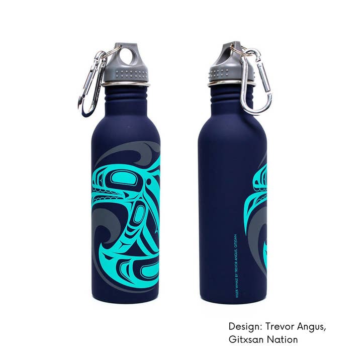Made By Humans Designs - Wholesale Water Bottle - Water Bottle w/ Contemporary Indigenous Design (25 oz)