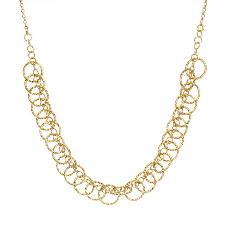 Halskette aus vergoldetem Silber mit mehreren Kreisen @488 für den Großhandel von ORUS BIJOUX