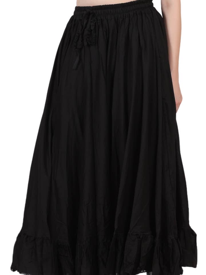 Wevez - Wholesale Skirt - Women's - Women's Casual 16 Yard, 100% Cotton, Flamenco Black Skirt6