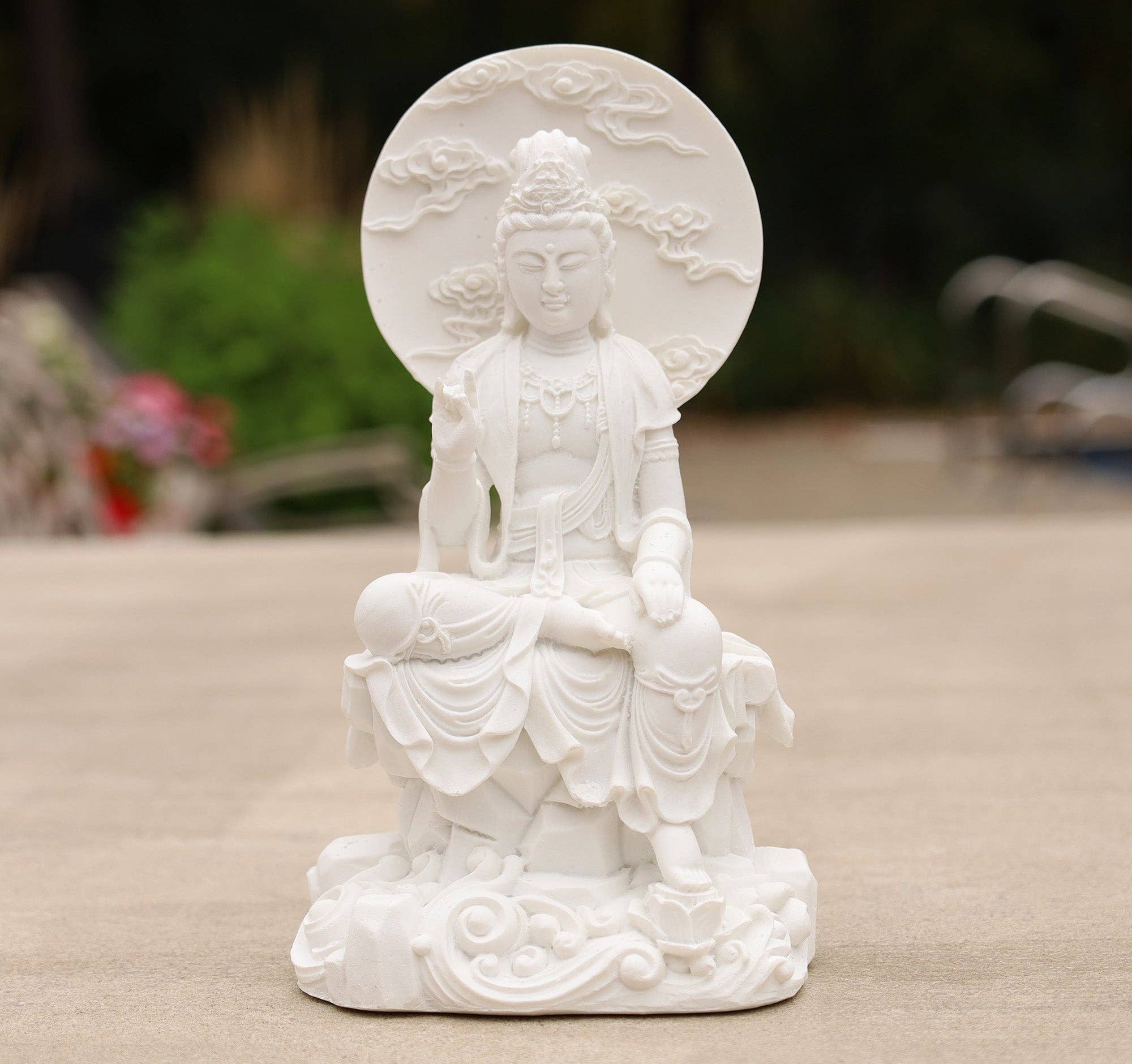 Lungta Imports - Wholesale Sculpture - Kuan Yin Quan Yin Statue Female Buddha Blessing 8 Inches Tal0