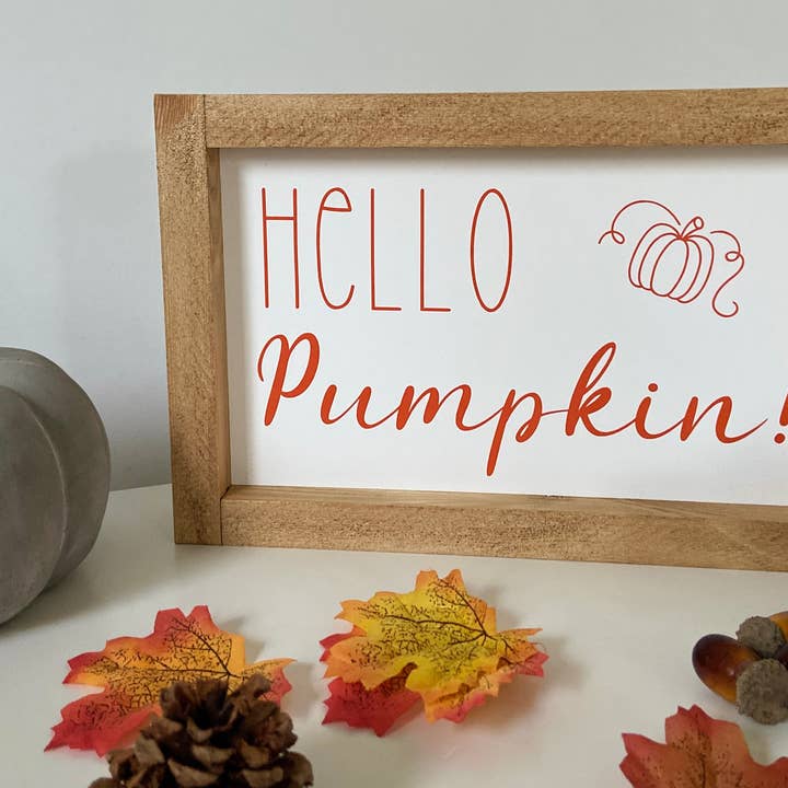 Hello Pumpkin Sign for wholesale by Finn & I