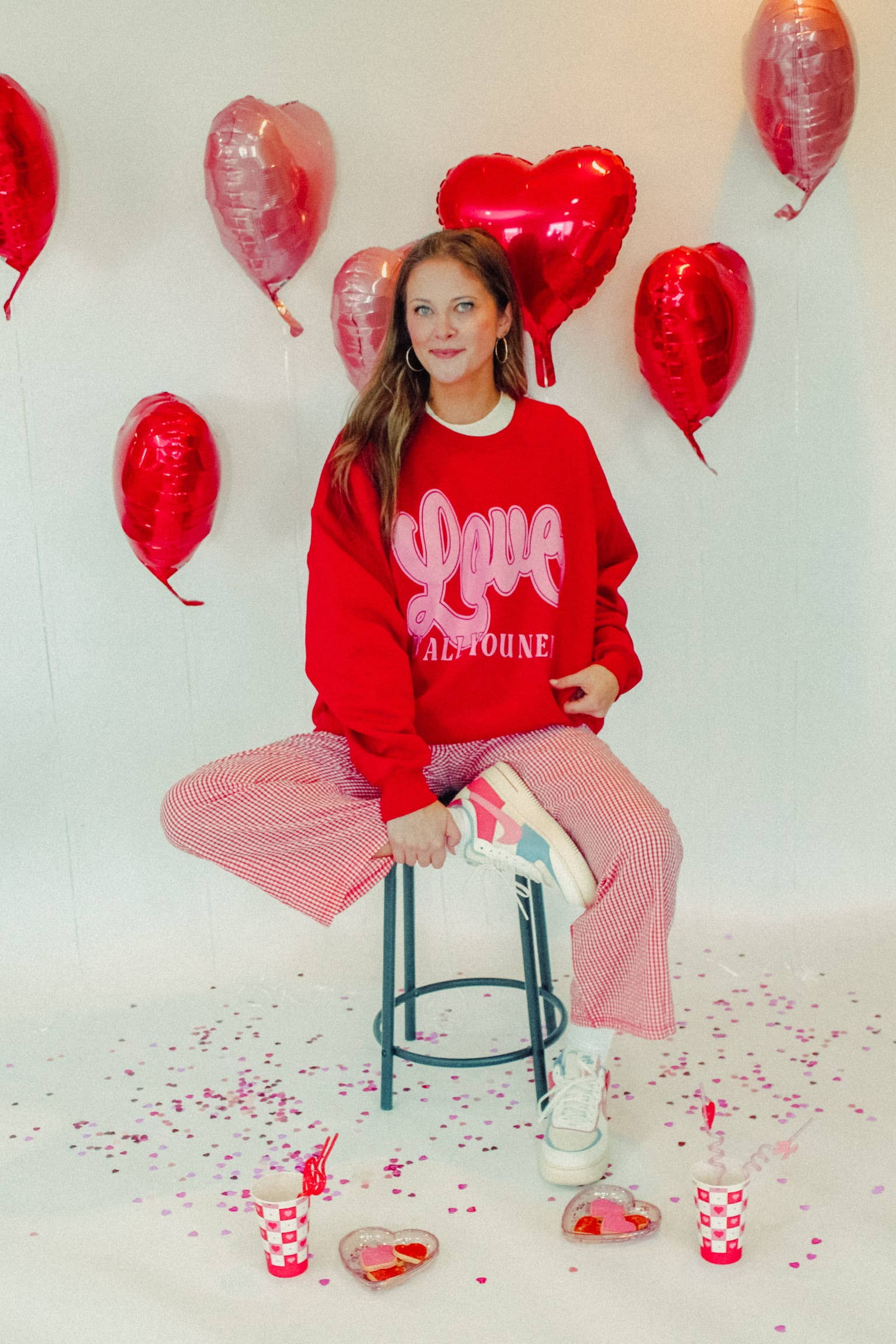 The Clandestine Underground - Wholesale Graphic Sweatshirt - Women's - Love Is All You Need Boxy Cotton 90's Sweatshirt8