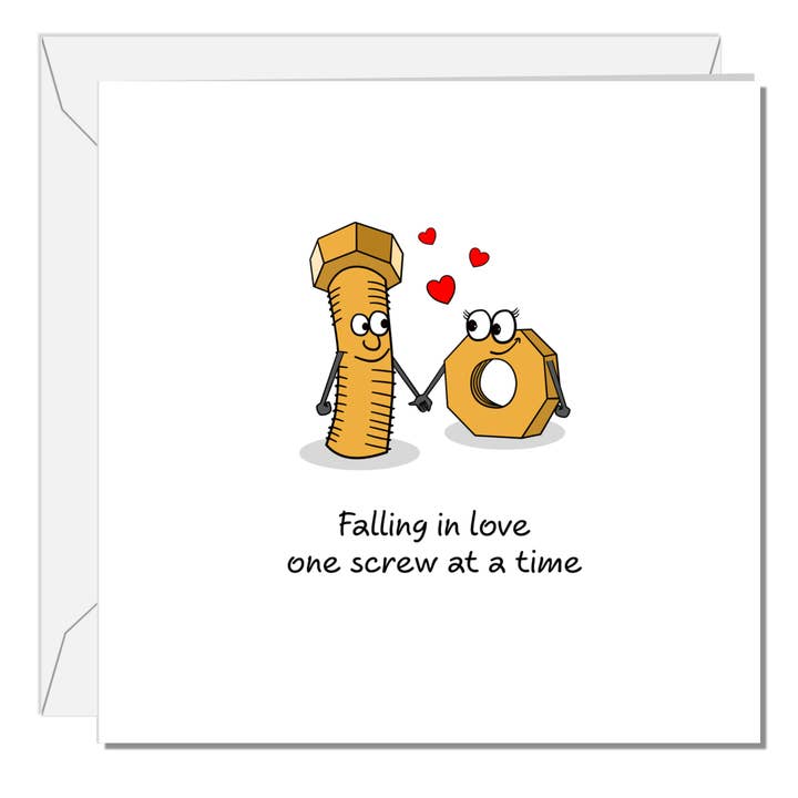 Rude Valentine's Card for Boyfriend Girlfriend Fiance Husband Wife Falling in Love Cartoon Screw Naughty Cheeky for wholesale by Swizzoo Cards