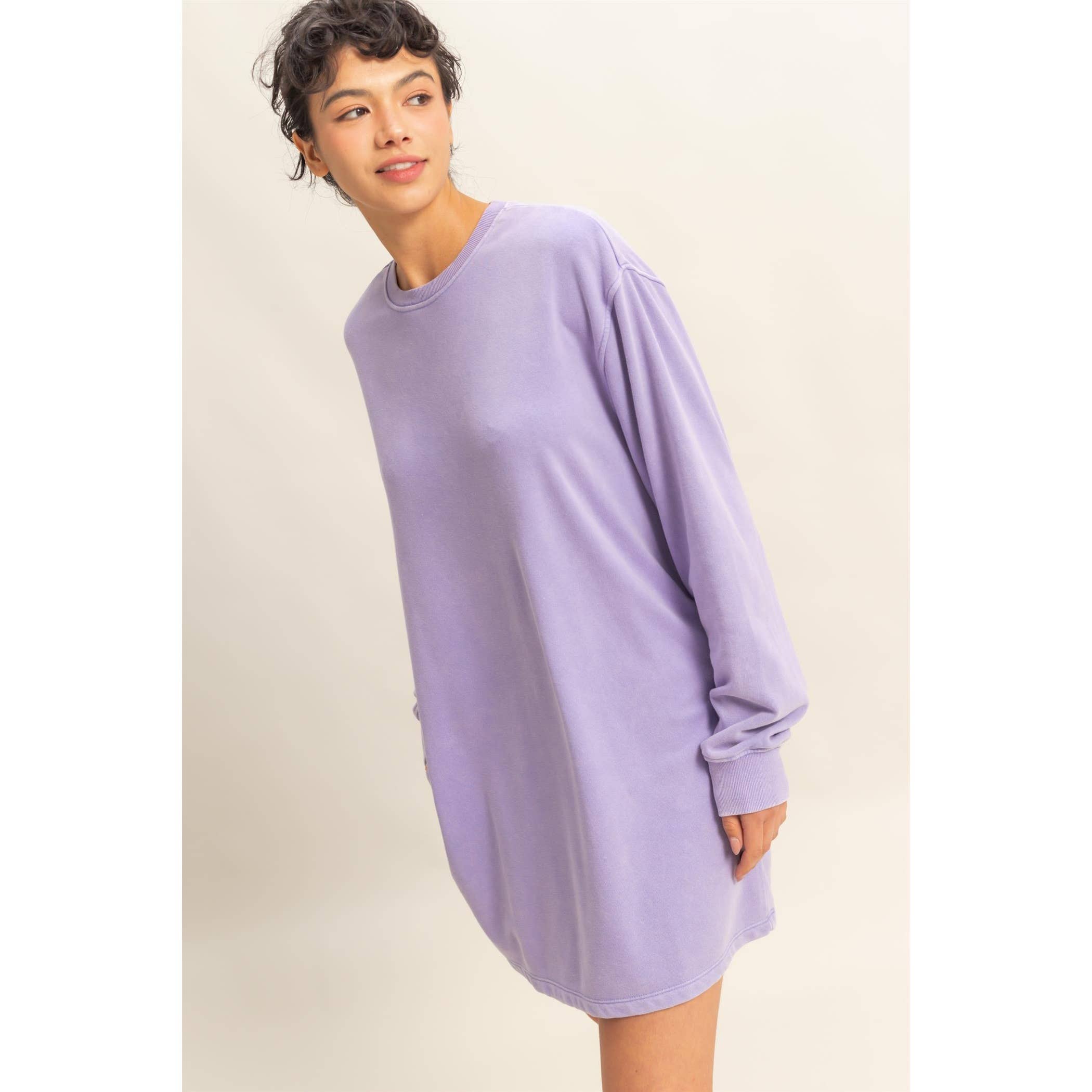 Double Zero - Wholesale Dress - Women's - Long Sleeve Oversized Mini Dress9