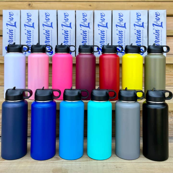 Gourdes gravées au laser Burnin' Love de 32 oz (946 ml) pour la vente par Burnin Love Laser Engraving