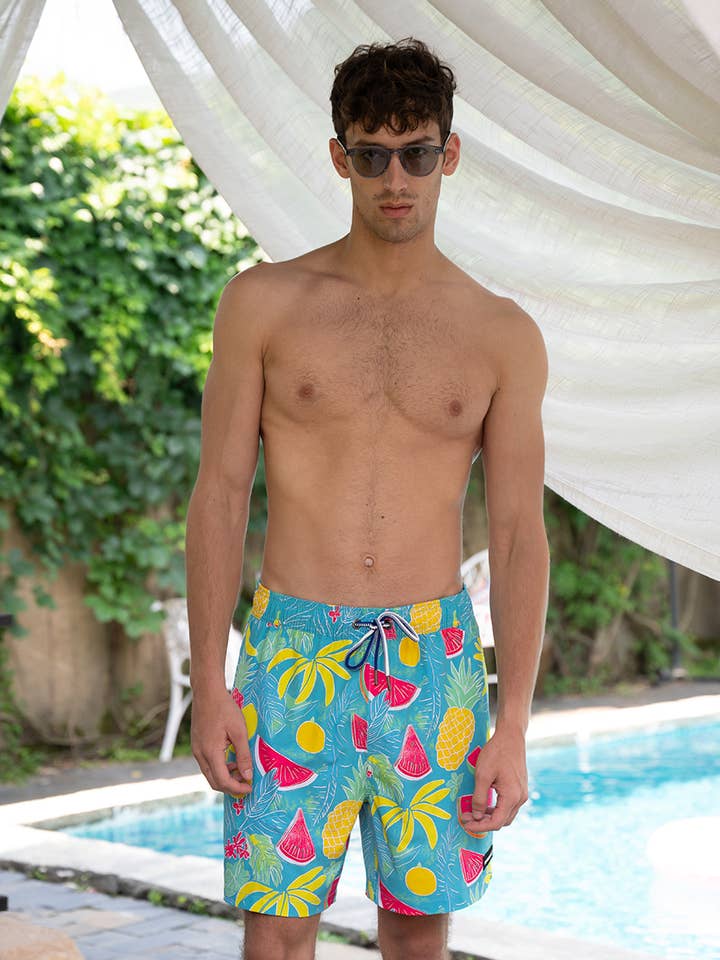 6" Men’s Printed Volley Swim Trunks / Shorts – MAURITIUS for wholesale by Islandhaze