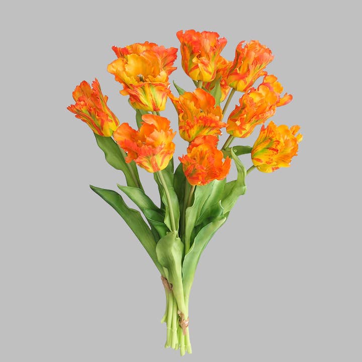ACNITE(We cover U.S. import duties) - Wholesale Artificial Flowers - 3 flowers artificial tulips bunch real touch Parrot tulips10