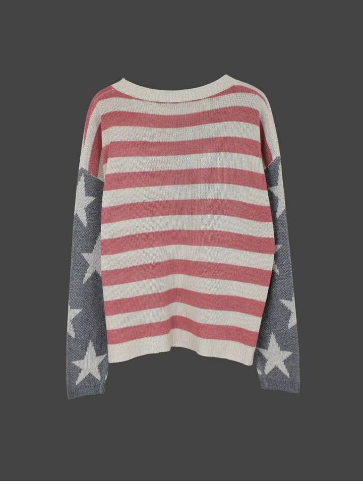 Serenity Collective - Wholesale Knit Sweater - Women's - US Flag Sweater5