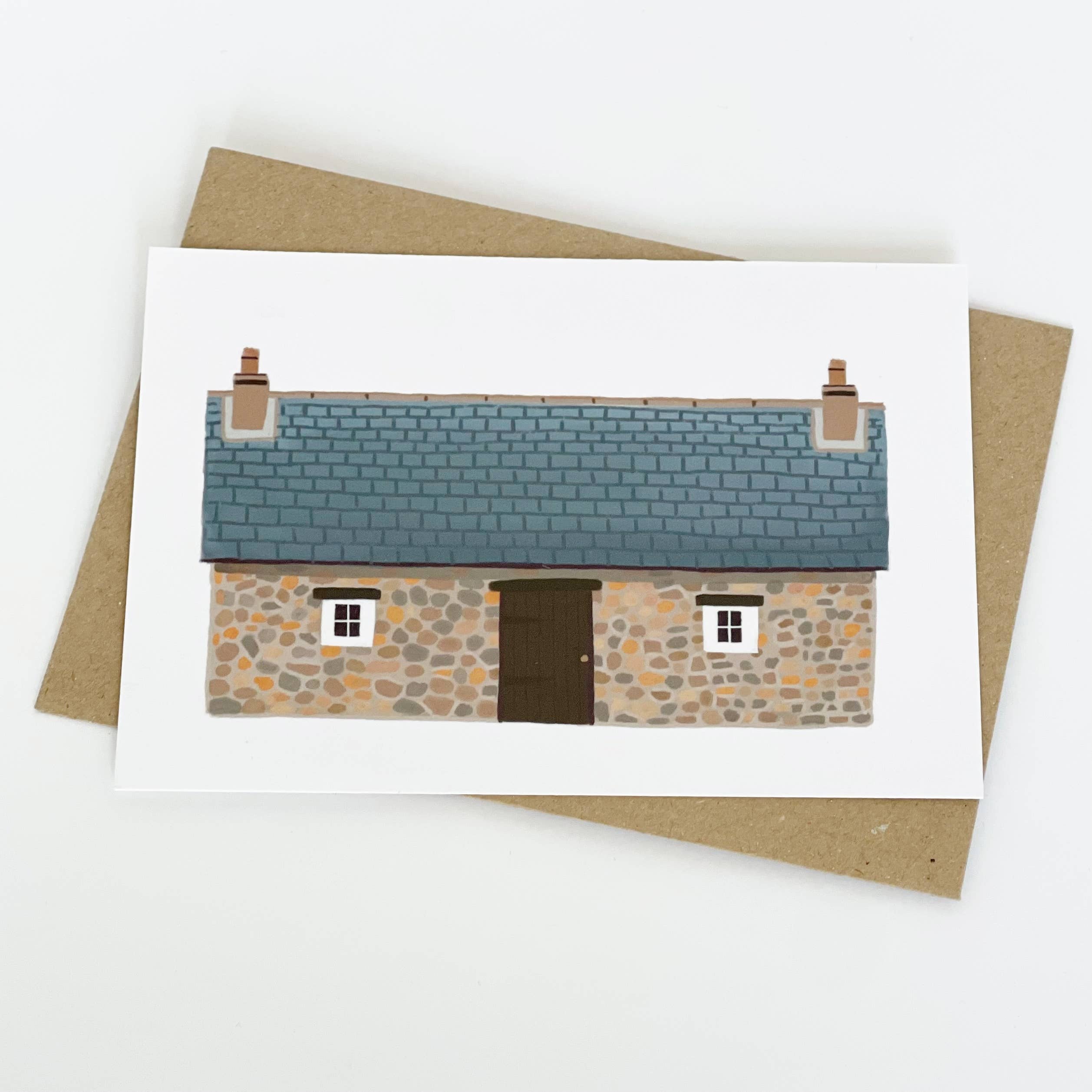 Lomond Paper Co – wholesale Everyday greeting card – Scottish Bothy - Colour Blank Card4