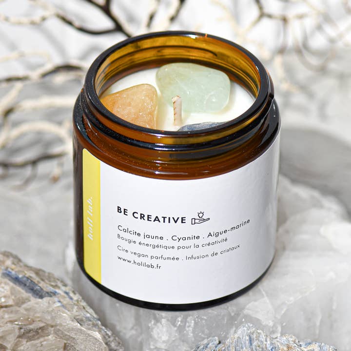 BE CREATIVE - Intentional scented vegan energy candle for wholesale by holilab.