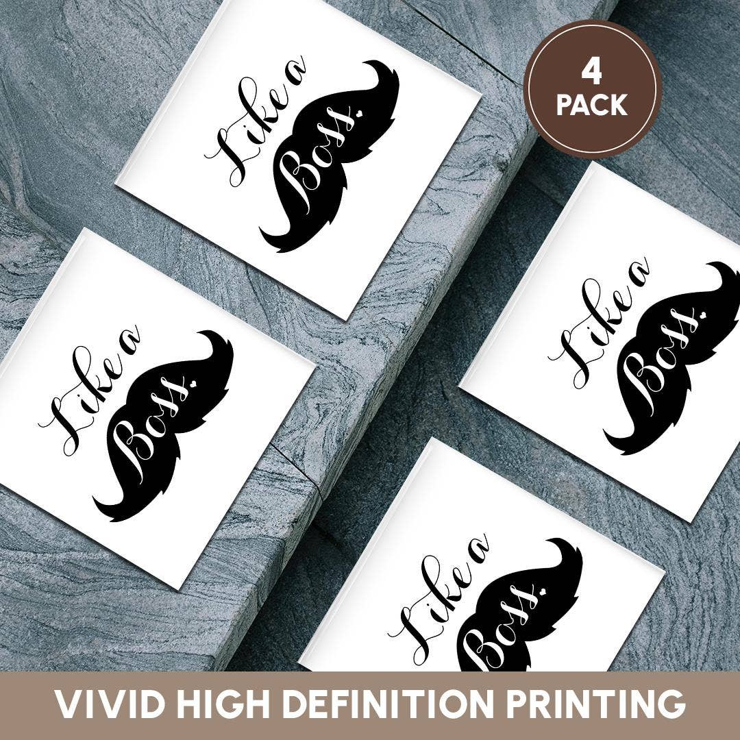 3dRose - Wholesale Coasters - 3dRose, Like a Boss Mustache, Coaster5