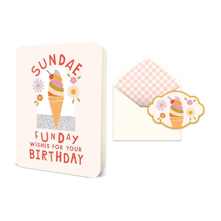 Studio Oh! - Wholesale Birthday Card - Sundae Funday Birthday Deluxe Greeting Card