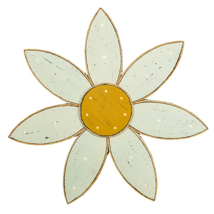 Chunky White Flower Wall Art for wholesale by Hanna's Handiworks