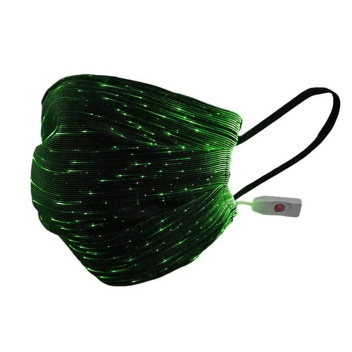 Blinkee.com, LLC - Vendita all'ingrosso Mascherina/visiera protettiva - Maschera facciale illuminata multicolore a fibra ottica USB
