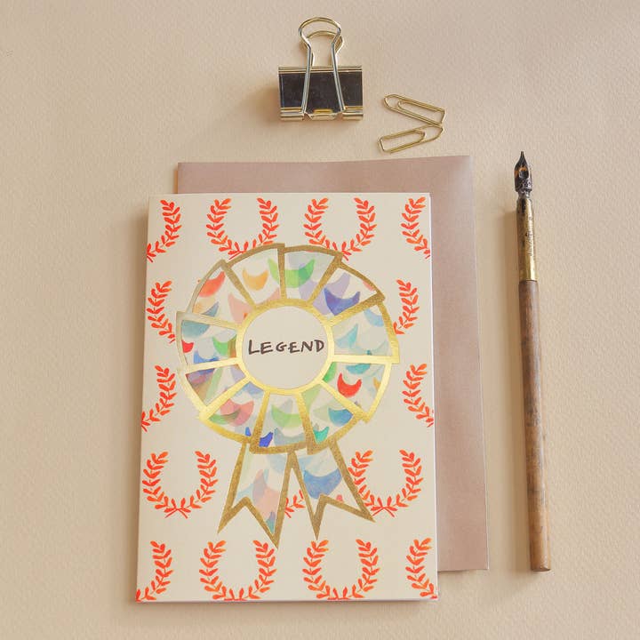 'Legend' Rosette Greetings Card , FP3294 for wholesale by Poet and Painter