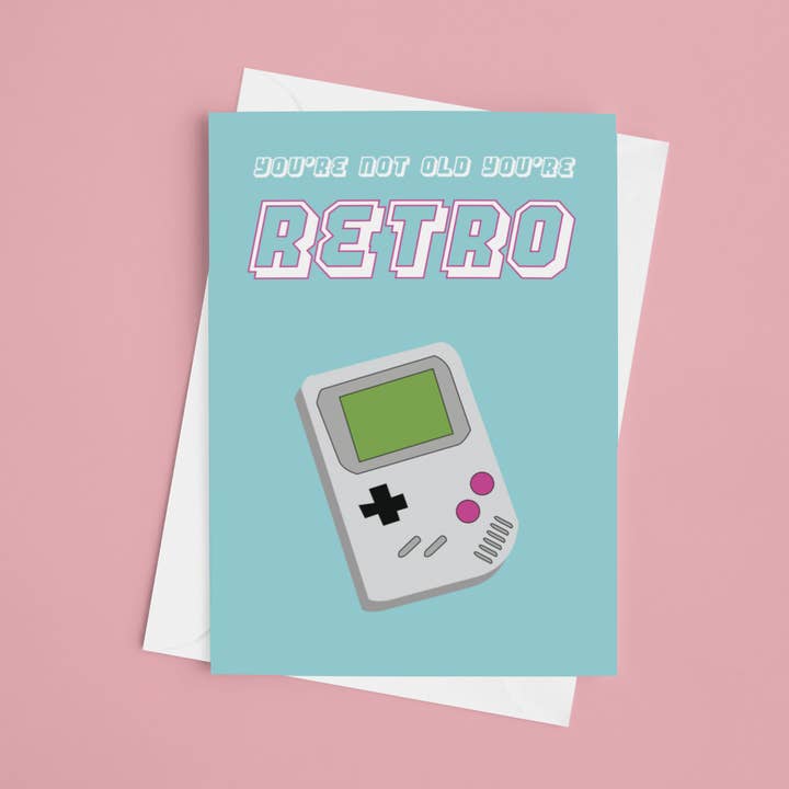 You're Not Old You're Retro 5x7 Birthday Card for wholesale by Laura Lonsdale