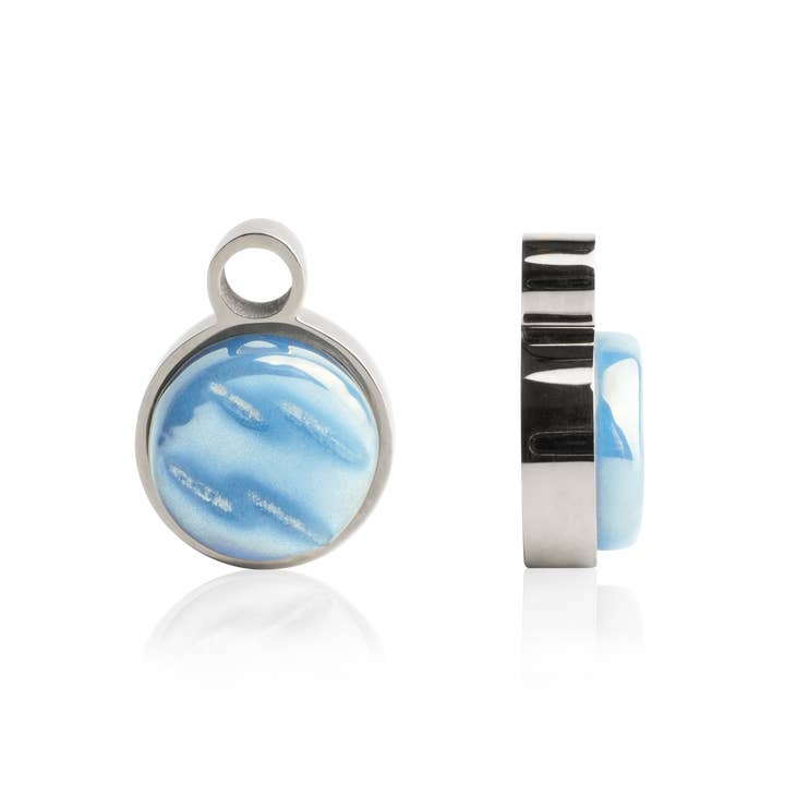 Creole pendant • silver/azure blue for wholesale by ALEXASCHA