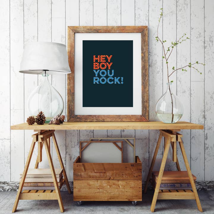 Wandbild - Hey Boy Du Rock für den Großhandel von The Home Of Smiles
