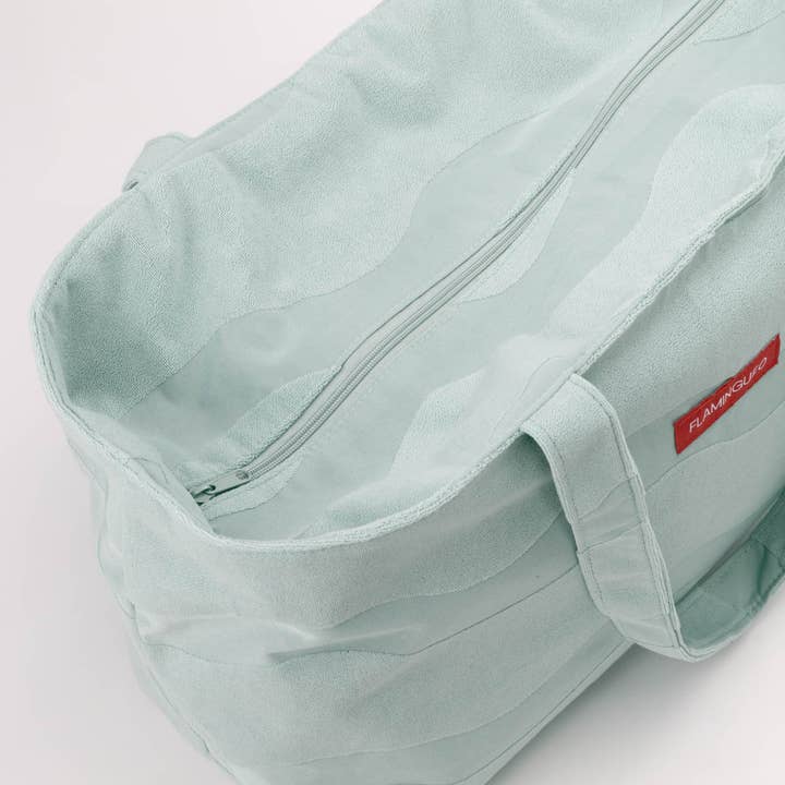 Flamingueo - Wholesale Beach Accessories - Aquamarine wavy travel bag with interior pocket3