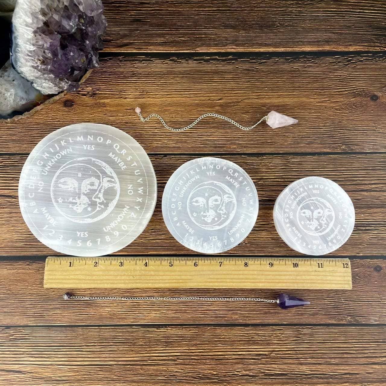 Rock Paradise - Wholesale Crystal Charging Plate - Crystal Selenite Etched Charging Plate Engraved4