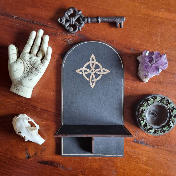 Yiska Designs - Wholesale Wall Mounted Shelf - Mini Wall Altar Witch Knot Shelf