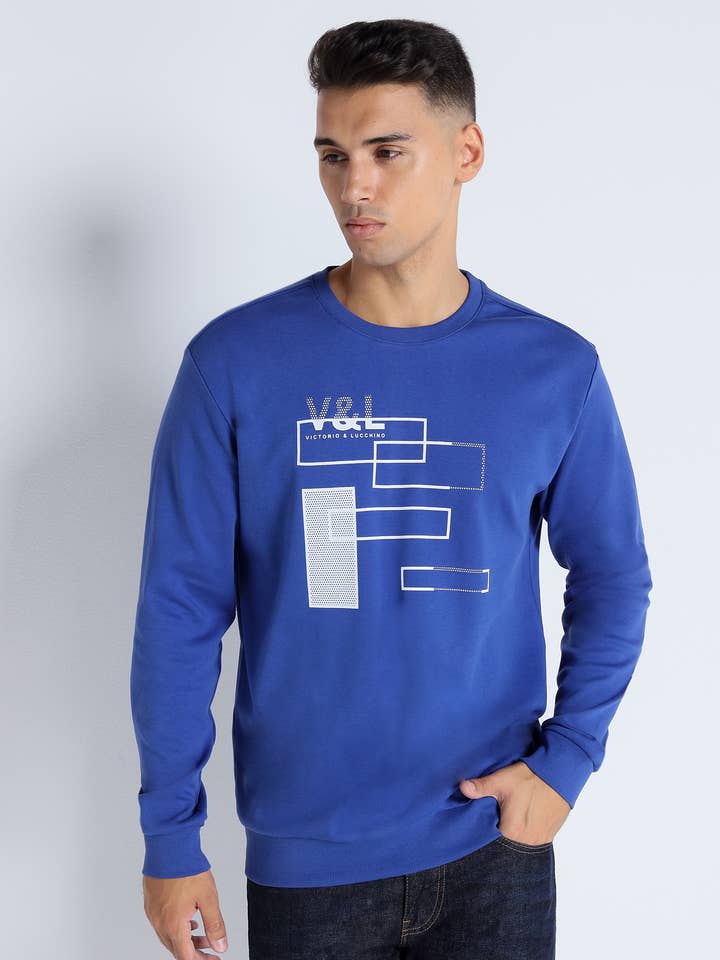 V&LUCCHINO - Sweatshirt med rund hals og blok bagrem for engroshandel hos PAUSANT SHOP ONLINE