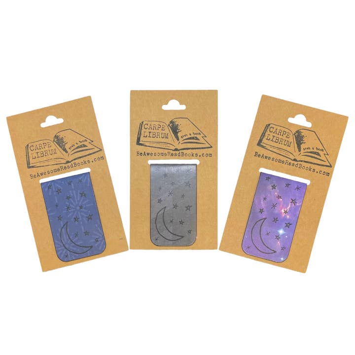 Marque-page magnétique unique en forme de lune et d'étoiles pour la vente par Carpe Librum