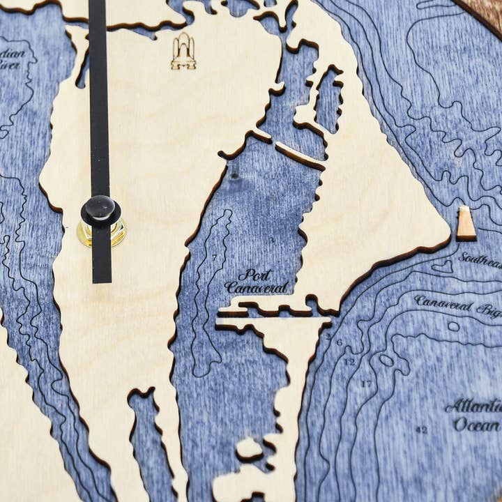 Sea & Soul Nautical Chart Art - Wholesale Wall Clock - Florida East Coast Nautical Chart Tide Clock-Many Locations142