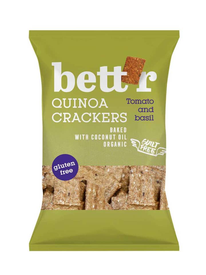 Quinoa Crackers Tomato & Basil, Bio, Bett'r, 100g for wholesale by Smart Organic