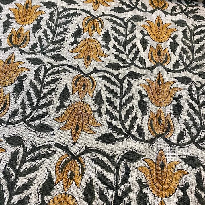 Thread To Form - Wholesale Fabric - Ria Hand Block Print Linen Fabric For Upholstery and Curtains6