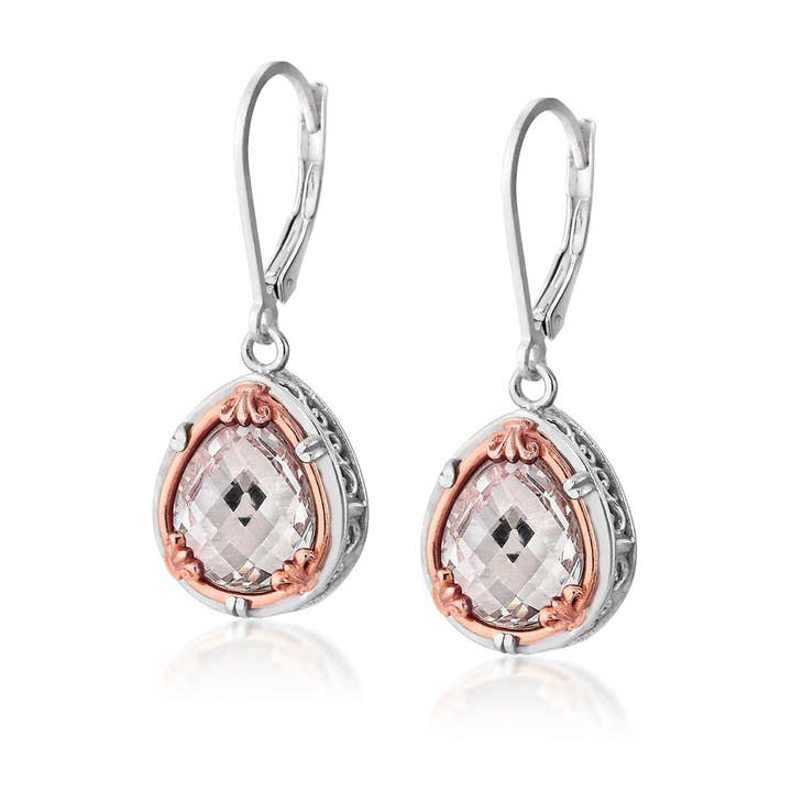 Brincos Petite Teardrop Rock Rock com Vermeil em Ouro Rosa por atacado de Anatoli Jewelry