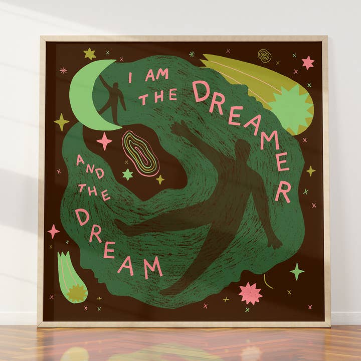 Dreamer Art Print, Dreamy Celestial Illustrated Wall Art for wholesale by Lucy Scott Illustration