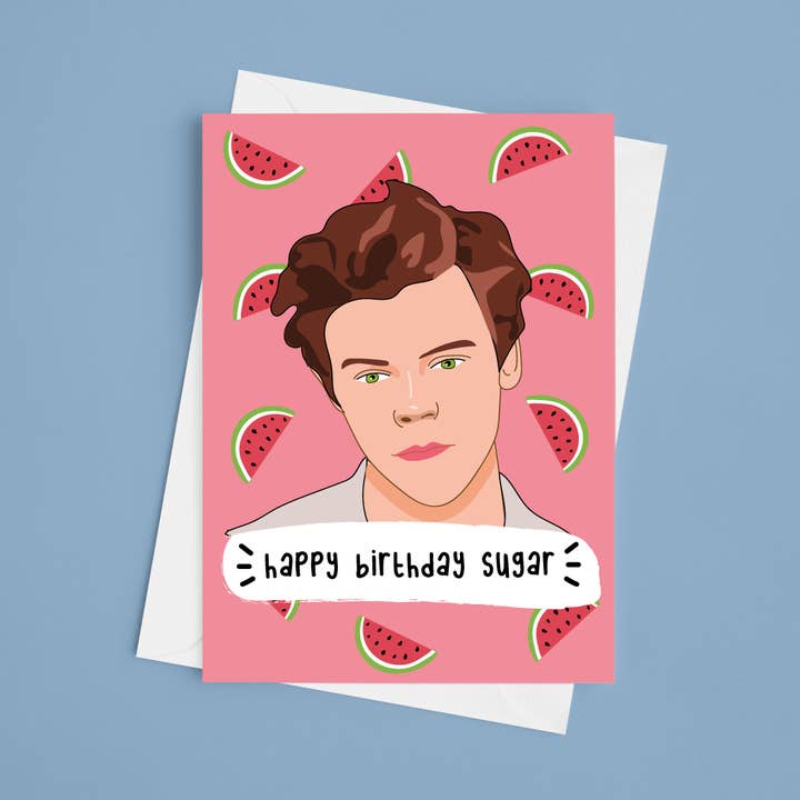 Happy Birthday Sugar- 5x7 Birthday Card for wholesale by Laura Lonsdale