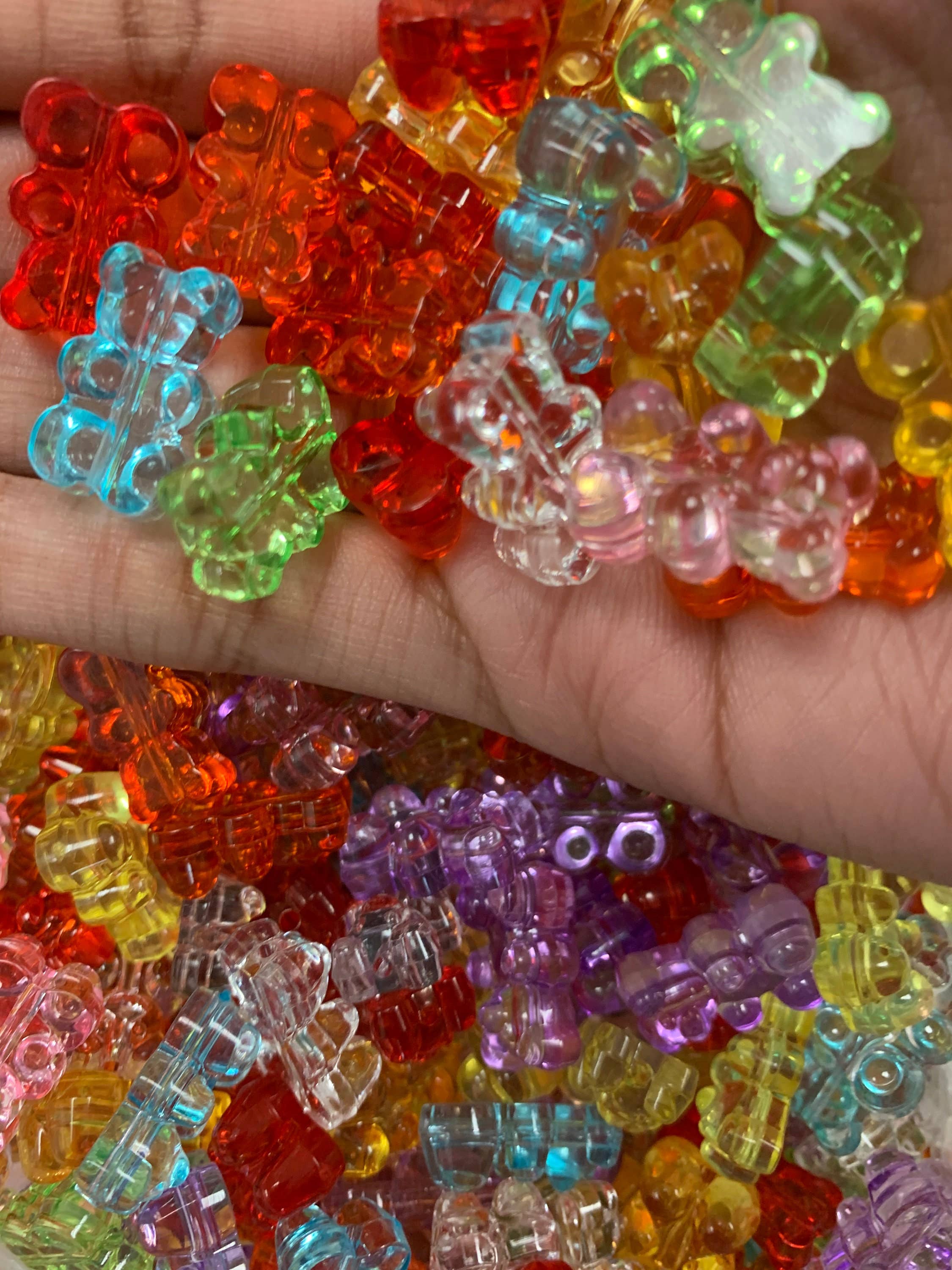 The Bead Bazaar - Wholesale DIY Jewelry - Kids - Pack of Gummy Bear Beads, DIY Kids Charms For Bracelet, DIY Jewelry Making, Multicolor Gummy Bear Charms, Y2K Charms, Boho Charms, Teddy Bears4