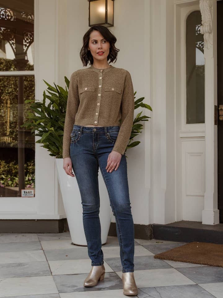 Nottingham Dnm/Olive for wholesale by New London Jeans
