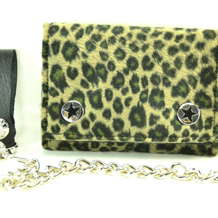 Funk Plus - Vendita all'ingrosso Portafogli - Donna - Portafoglio leopardato peloso WF-LEO con interno in vera pelle10