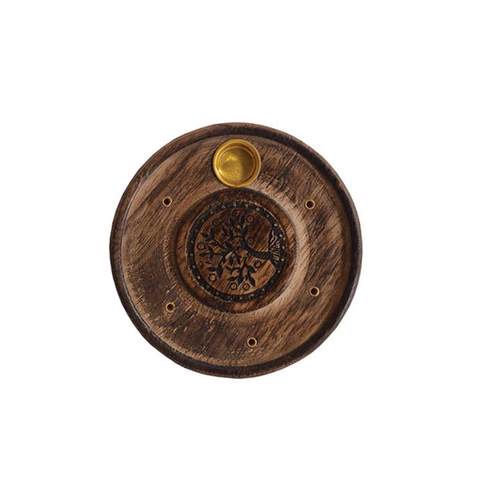 Porte-encens en bois de manguier (4 po) - Tree of Life pour la vente par Designs by Deekay Inc.